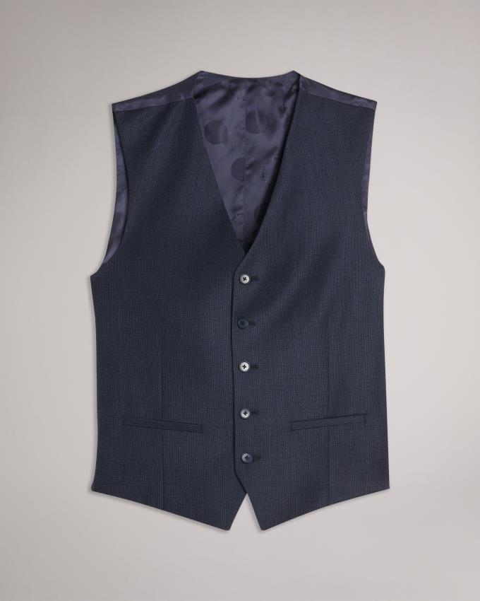 Gilet De Costume Ted Baker Wool Blend Bleu Marine Homme | KHB-95319801